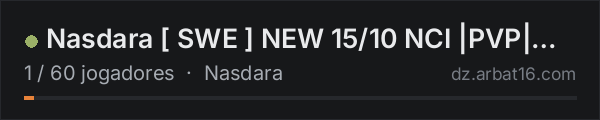 Nasdara [ SWE ] NEW 15/10 NCI |PVP| Drugs,Helis,Ai na lista de servidores de DayZ da AR16