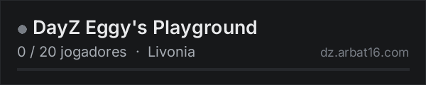 DayZ Eggy's Playground na lista de servidores de DayZ da AR16