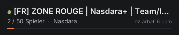 [FR] ZONE ROUGE | Nasdara+ | Team/IA Bots/Armes/stuff+++ in der DayZ-Serverliste von AR16