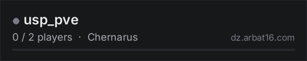 usp_pve on the AR16 DayZ server list