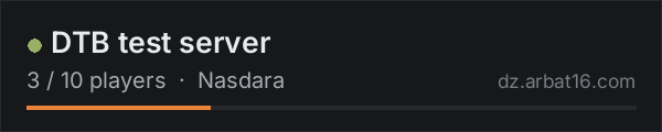 DTB test server on the AR16 DayZ server list