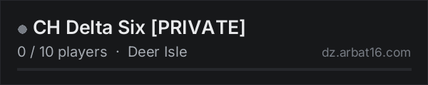 CH Delta Six [PRIVATE] on the AR16 DayZ server list