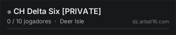 CH Delta Six [PRIVATE] na lista de servidores de DayZ da AR16