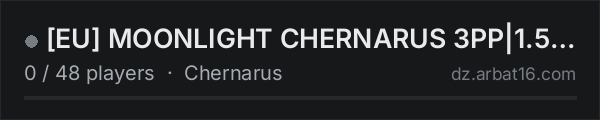 [EU] MOONLIGHT  CHERNARUS 3PP|1.5X LOOT| VANILLA on the AR16 DayZ server list