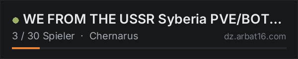 WE FROM THE USSR Syberia PVE/BOTS/Quest/Hardcore in der DayZ-Serverliste von AR16