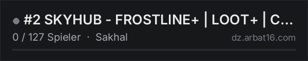 #2 SKYHUB - FROSTLINE+ | LOOT+ | CARS+ | HIGH FPS+ in der DayZ-Serverliste von AR16