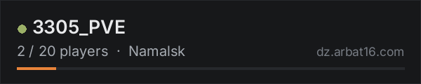 3305_PVE on the AR16 DayZ server list