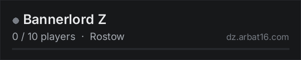 Bannerlord Z on the AR16 DayZ server list