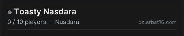 Toasty Nasdara on the AR16 DayZ server list