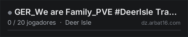GER_We are Family_PVE #DeerIsle Trader na lista de servidores de DayZ da AR16