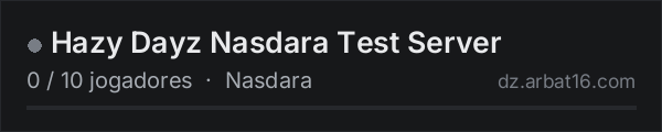 Hazy Dayz Nasdara Test Server na lista de servidores de DayZ da AR16