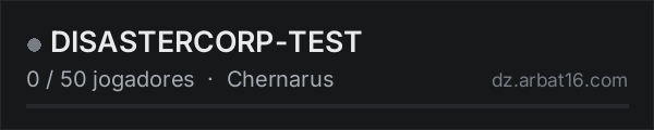 DISASTERCORP-TEST na lista de servidores de DayZ da AR16