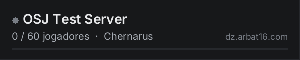 OSJ Test Server na lista de servidores de DayZ da AR16