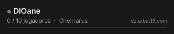 DIOane na lista de servidores de DayZ da AR16