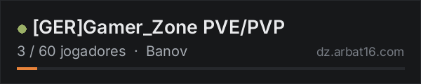 [GER]Gamer_Zone PVE/PVP na lista de servidores de DayZ da AR16