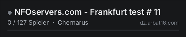 NFOservers.com - Frankfurt test # 11 in der DayZ-Serverliste von AR16