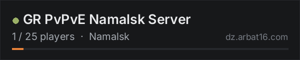 GR PvPvE Namalsk Server on the AR16 DayZ server list