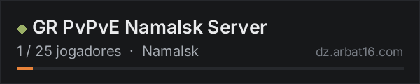 GR PvPvE Namalsk Server na lista de servidores de DayZ da AR16
