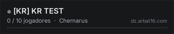 [KR] KR TEST na lista de servidores de DayZ da AR16