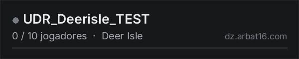 UDR_Deerisle_TEST na lista de servidores de DayZ da AR16