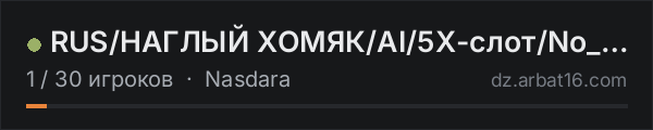 RUS/НАГЛЫЙ ХОМЯК/AI/5X-слот/No_Kos в списке серверов DayZ от AR16