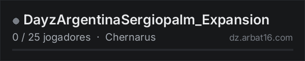 DayzArgentinaSergiopalm_Expansion na lista de servidores de DayZ da AR16