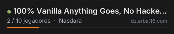 100% Vanilla Anything Goes, No Hackers. na lista de servidores de DayZ da AR16