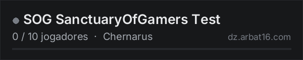 SOG SanctuaryOfGamers Test na lista de servidores de DayZ da AR16