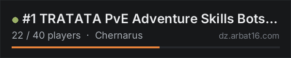 #1 TRATATA PvE Adventure Skills Bots Quests Millitary on the AR16 DayZ server list