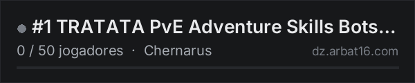 #1 TRATATA PvE Adventure Skills Bots Quests Millitary na lista de servidores de DayZ da AR16