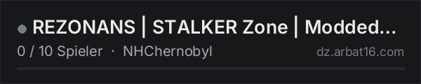 REZONANS | STALKER Zone | Modded RU in der DayZ-Serverliste von AR16