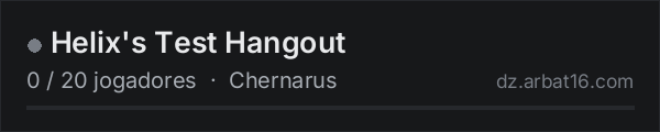 Helix's Test Hangout na lista de servidores de DayZ da AR16