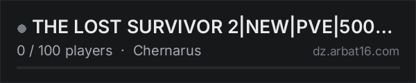 THE LOST SURVIVOR 2|NEW|PVE|500k START|NO RAIDING on the AR16 DayZ server list