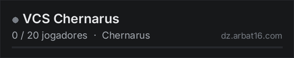VCS Chernarus na lista de servidores de DayZ da AR16
