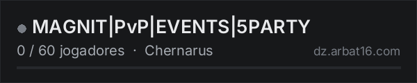 MAGNIT|PvP|EVENTS|5PARTY na lista de servidores de DayZ da AR16