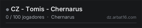 CZ - Tomis - Chernarus na lista de servidores de DayZ da AR16
