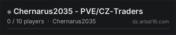 Chernarus2035 - PVE/CZ-Traders on the AR16 DayZ server list