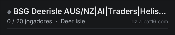 BSG Deerisle AUS/NZ|AI|Traders|Helis|Keycards|KOTH|DNA na lista de servidores de DayZ da AR16