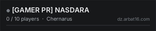 [GAMER PR] NASDARA on the AR16 DayZ server list