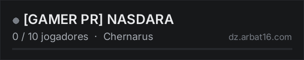GAMER PR NASDARA na lista de servidores de DayZ da AR16