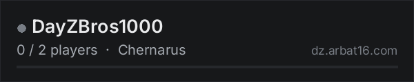 DayZBros1000 on the AR16 DayZ server list