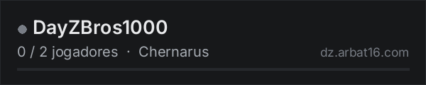 DayZBros1000 na lista de servidores de DayZ da AR16