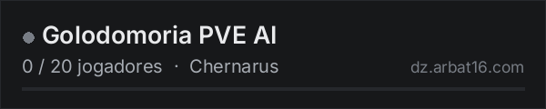 Golodomoria PVE AI na lista de servidores de DayZ da AR16