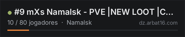 #9 mXs Namalsk - PVE |NEW LOOT |CodeLock |Build na lista de servidores de DayZ da AR16