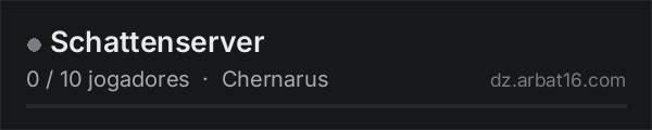 Schattenserver na lista de servidores de DayZ da AR16