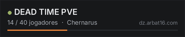 DEAD TIME PVE na lista de servidores de DayZ da AR16