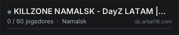 KILLZONE NAMALSK - DayZ LATAM | BASE BUNKER | 4-MAX | VANILLA | na lista de servidores de DayZ da AR16