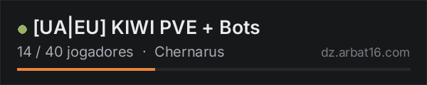 UA|EU KIWI PVE + Bots na lista de servidores de DayZ da AR16