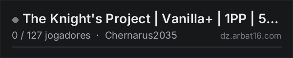 The Knight's Project | Vanilla+ | 1PP | 5 Man Max na lista de servidores de DayZ da AR16