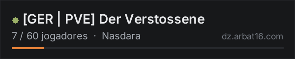 [GER | PVE] Der Verstossene na lista de servidores de DayZ da AR16